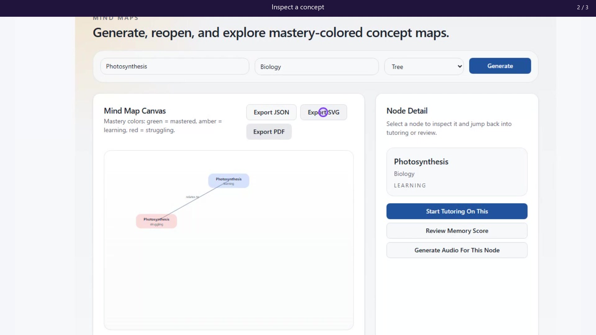 Preview: Generate, explore, and export a mind map